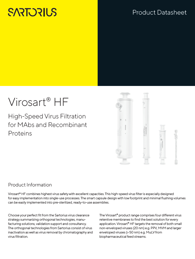Virosart® HF za brzu filtraciju virusa za MAbs i rekombinantne proteine - Sartorius Libra Elektronik