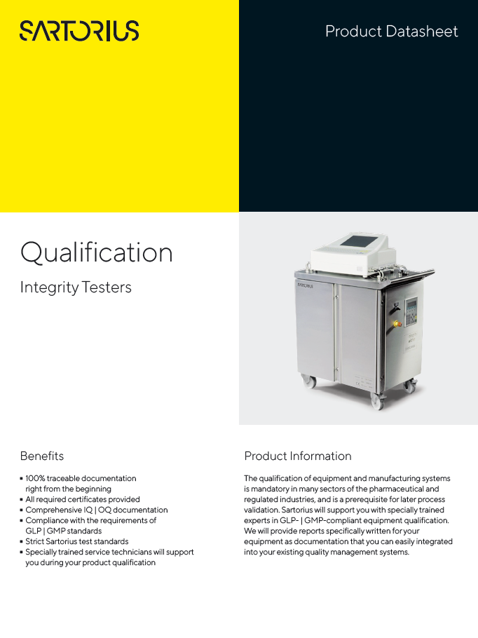 Kvalifikacija Sartocheck® uređaja za ispitivanje integriteta filtera - Sartorius Libra Elektronik