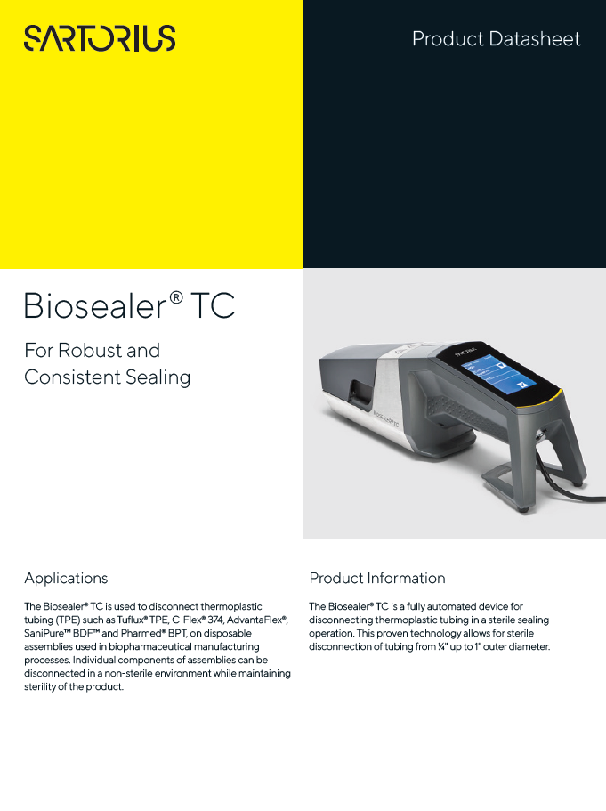Biosealer® TC brošura - Sartorius Libra Elektronik