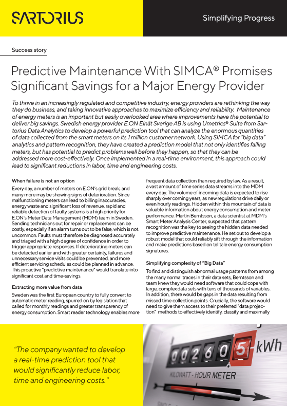 Uspješna priča: Prediktivno održavanje uz SIMCA® program - Sartorius Libra Elektronik