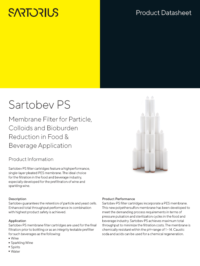 Sartobev PS membranski filteri za čestice, koloide i bioburden - Sartorius Libra Elektronik