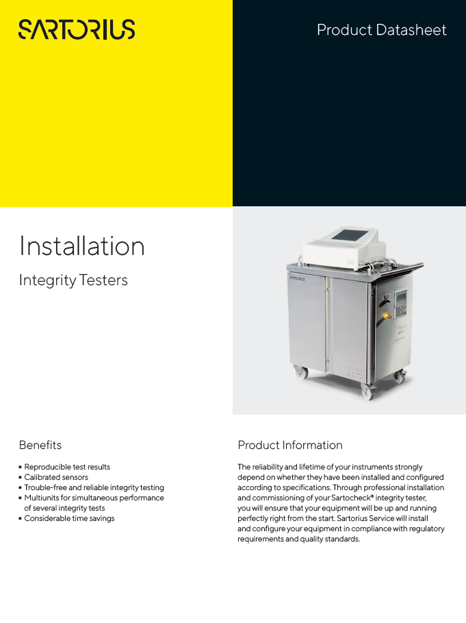 Instalacija Sartocheck® uređaja za ispitivanje integriteta filtera - Sartorius Libra Elektronik