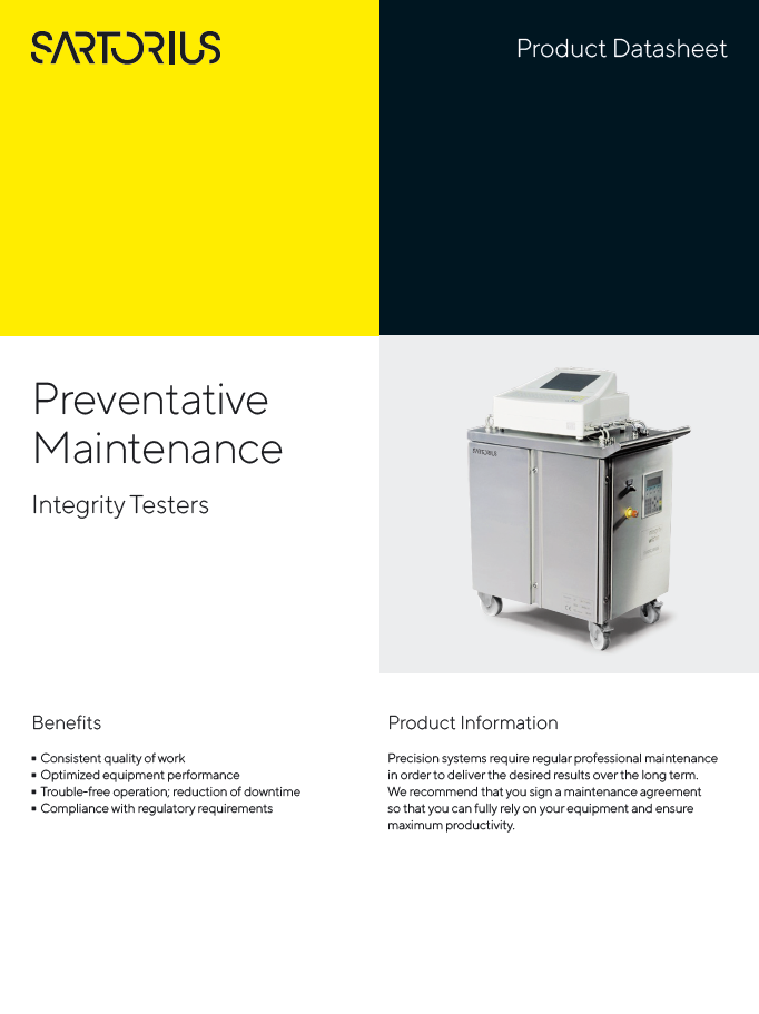 Preventivno održavanje Sartocheck® uređaja za ispitivanje integriteta filtera - Sartorius Libra Elektronik