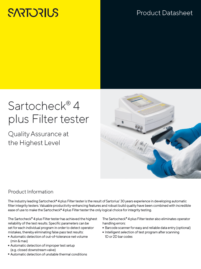Sartocheck® 4 Plus za ispitivanje integriteta filtera - Sartorius Libra Elektronik